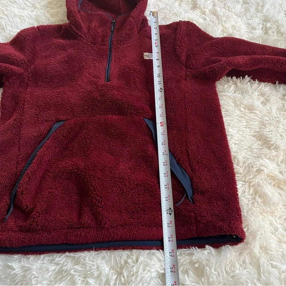 The North Face Men's Fleece Campshire Hoodie Burgundy Navy Blue Size Small - Picture 6 of 8